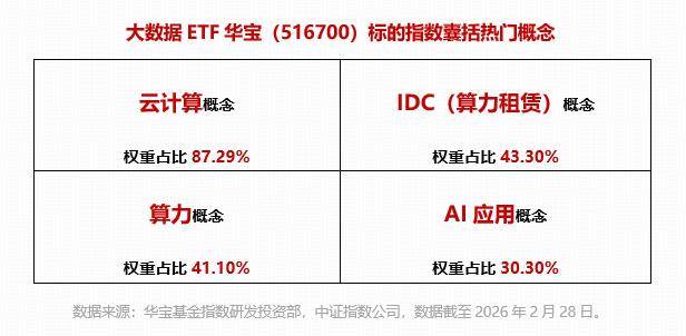 ETF盤中資訊 | 三大利好！徹底引爆算力租賃板塊！華寶基金大資料ETF（516700）重點佈局IDC方向！